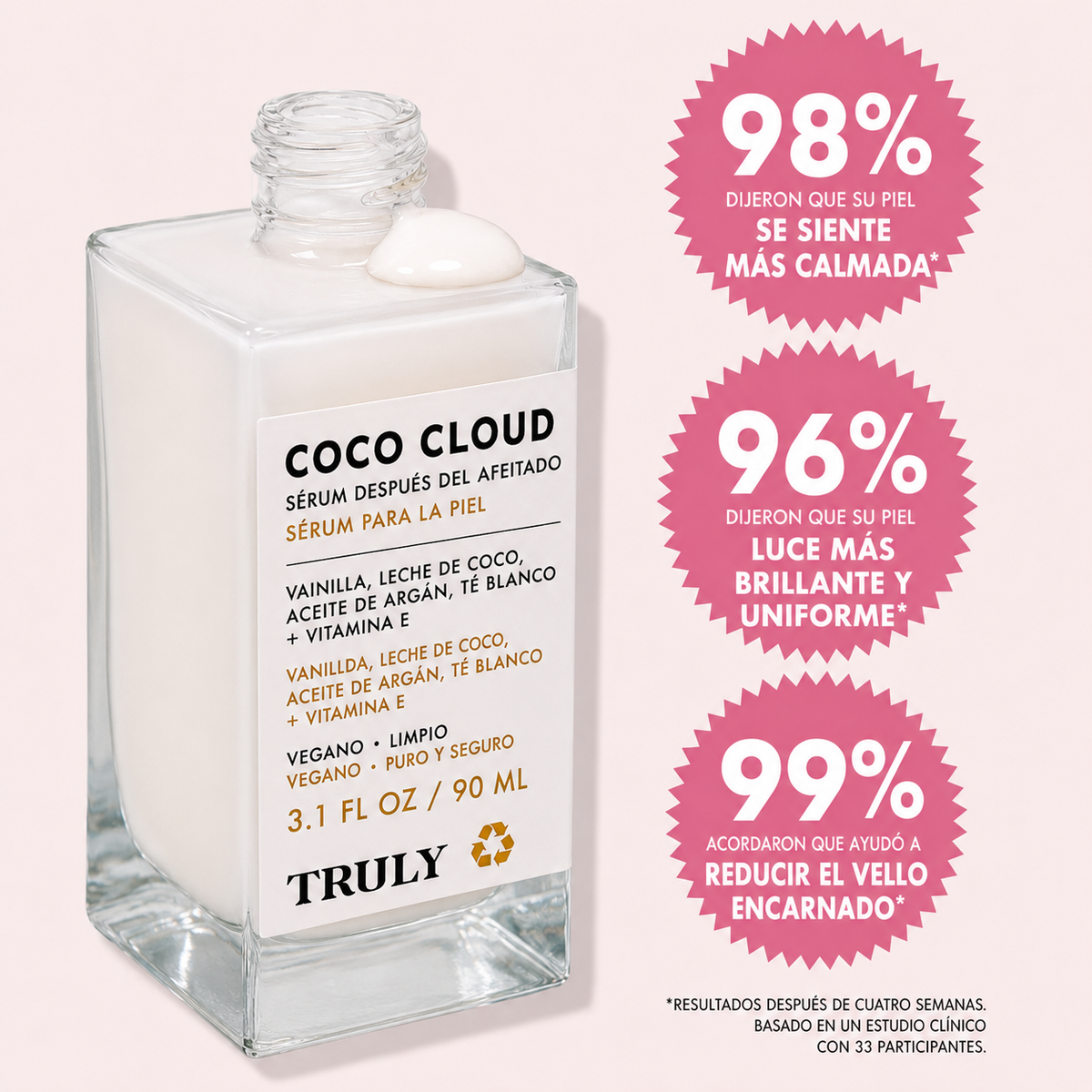 Truly Beauty Sérum Hidratante para Después del Afeitado con Leche de Coco y Vainilla 90 ml
