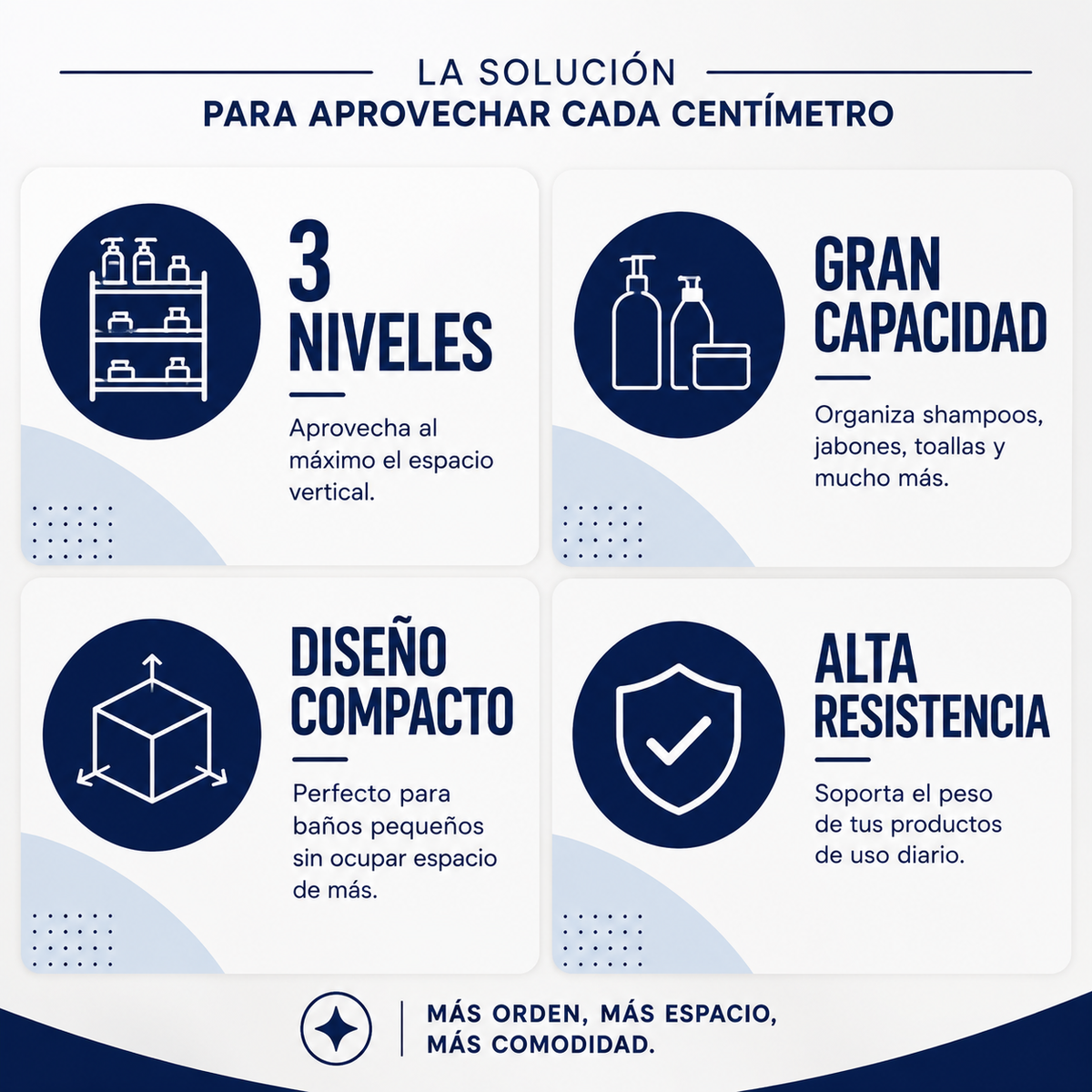 Estante Organizador de Baño Metálico Multifuncional de 3 Niveles