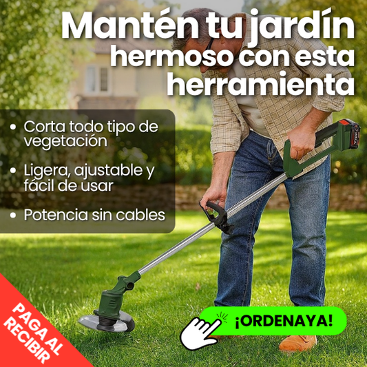 Podadora Desbrozadora Inalámbrica 1800W de Alto poder – Corte Rápido y Potente