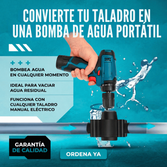Bomba de Agua Portátil para Taladro - Vacía Tinacos, Albercas y Fregaderos Fácilmente