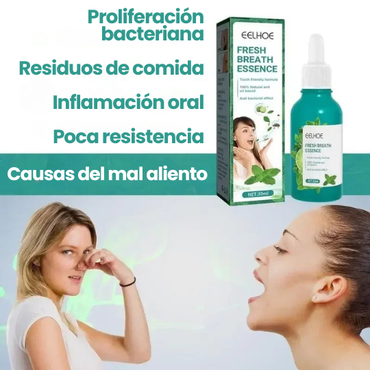 Esencia Bucal Anti-Mal Aliento - ¡Aliento Fresco por 8 hrs! 4x2