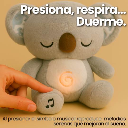 Koala Calmador de Sueño y Ansiedad con Respiración y Música – Peluche Tranquilizante Anti-Llanto