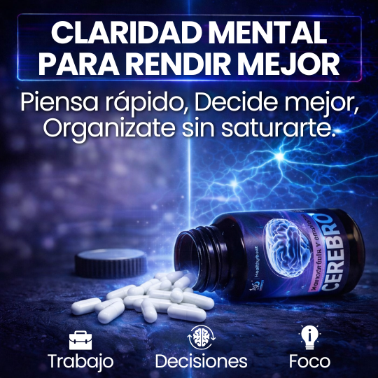 Suplemento Cerebral para Memoria, Enfoque y Concentración - Energía y protección para tu cerebro