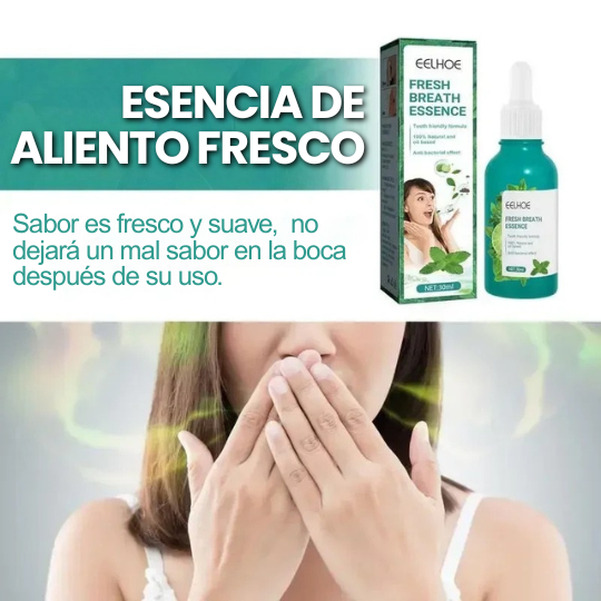 Esencia Bucal Anti-Mal Aliento - ¡Aliento Fresco por 8 hrs! 4x2