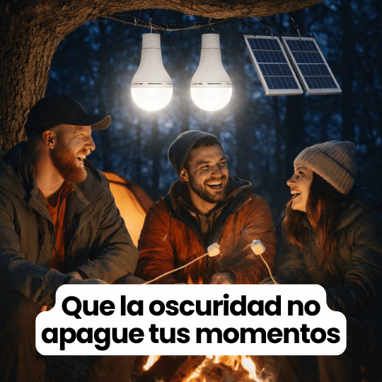 Focos Solares Recargables Portátil - Ideal para Camping o Emergencias