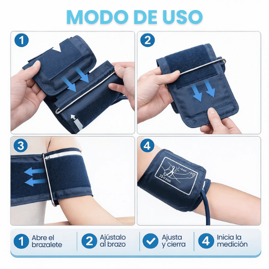 Baumanómetro Monitor digital de presión arterial de brazo fácil de leer - ¡Resultados Ultra Precisos!
