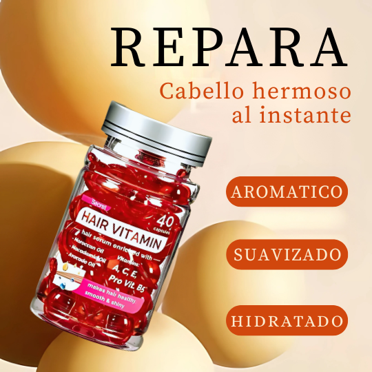 Vitaminas en cápsula para el Cabello - ¡Repara, Nutre y Suaviza! - 40 Cápsulas