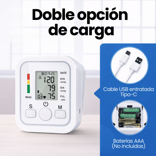 Baumanómetro Monitor digital de presión arterial de brazo fácil de leer - ¡Resultados Ultra Precisos!