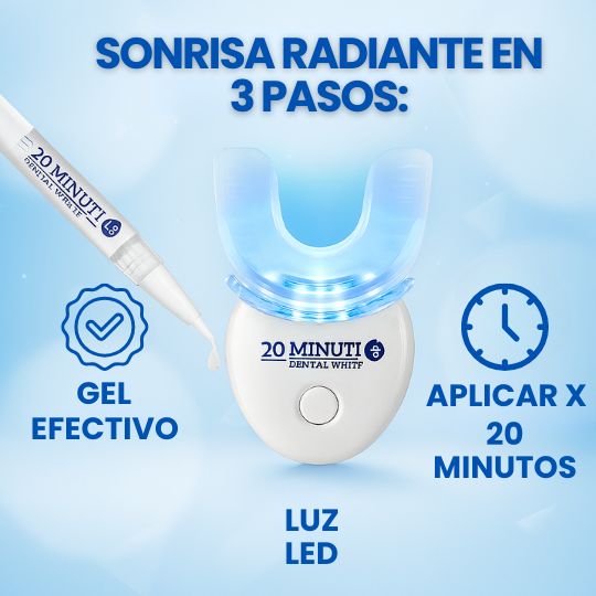 Kit Blanqueador Dental - ¡Blanquea hasta 8 tonos en 20 minutos!