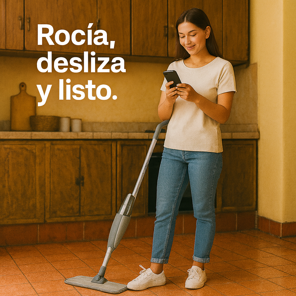 Trapeador con Atomizador y Accesorios - ¡Trapea como todo un Pro!