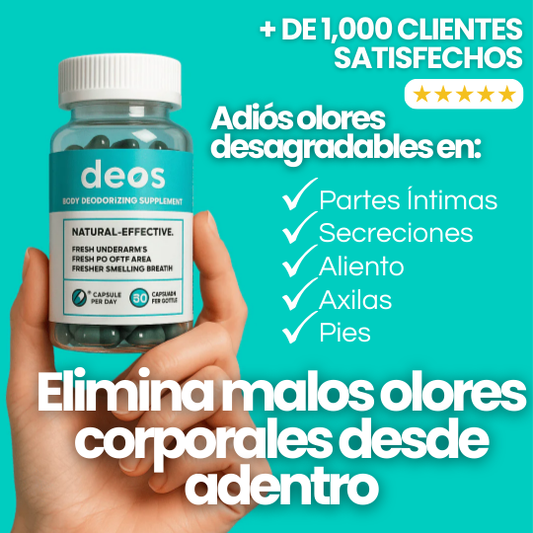 Deos - Suplemento Desodorante Interior - ¡Elimina el mal olor corporal desde adentro!