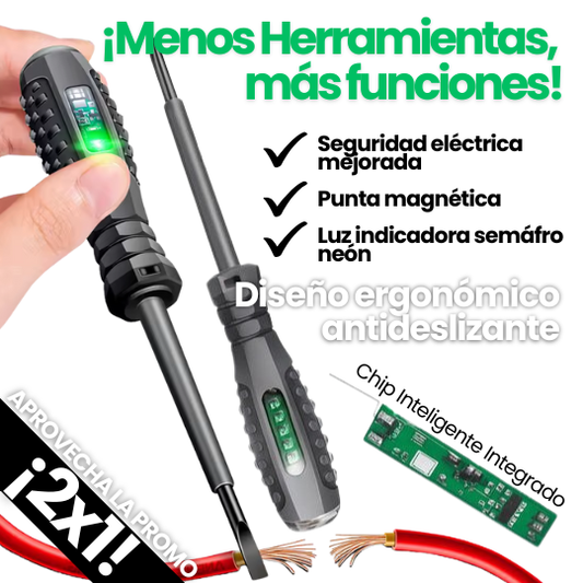 Desarmador Detector de Electricidad Magnético 4 en 1 - Voltímetro Luz Neón