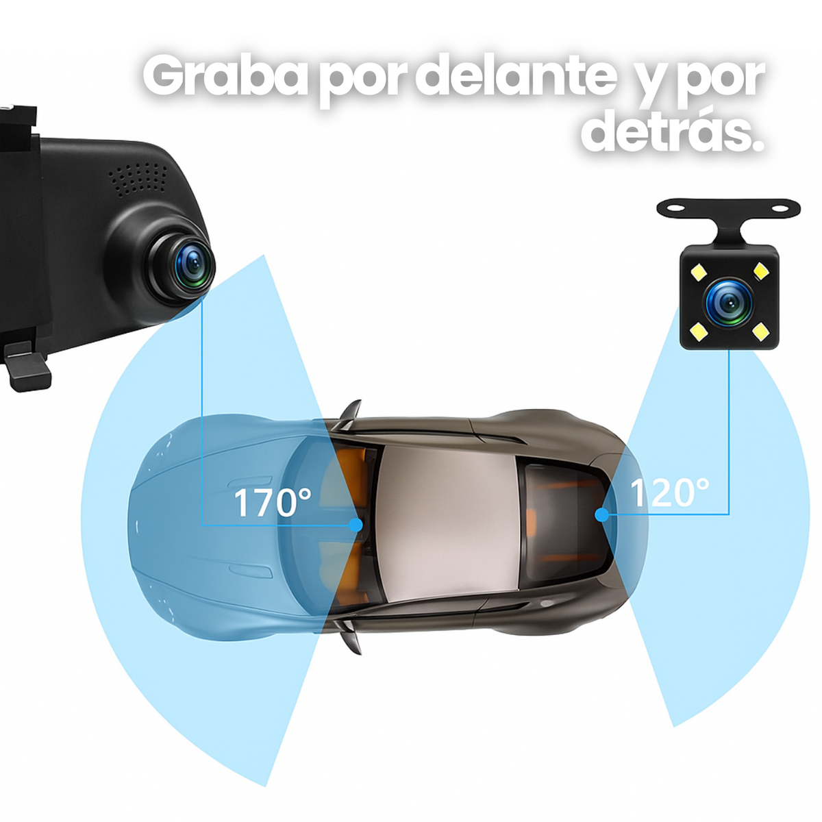 Espejo retrovisor con Cámara y Pantalla + Camara trasera