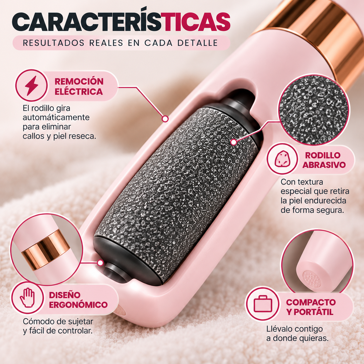 Removedor de Callos Eléctrico Recargable – ¡Pies Suaves al Instante y desde casa!