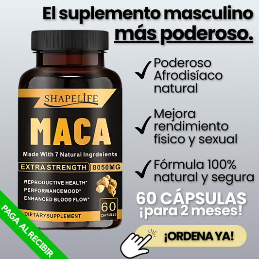 Suplemento Maca Negra 60 Cápsulas - ¡Afrodisiaco Natural!