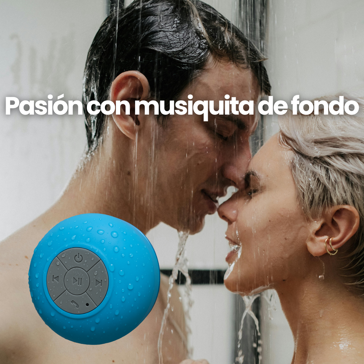 Bocina para Regadera con Bluetooth y Ventosa - Portátil & Resistente al Agua