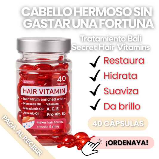 Vitaminas en cápsula para el Cabello - ¡Repara, Nutre y Suaviza! - 40 Cápsulas