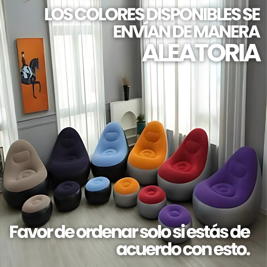 Sofá Sillón Inflable Ultra Cómodo - 2 Piezas - ¡Llévalo a donde quieras!
